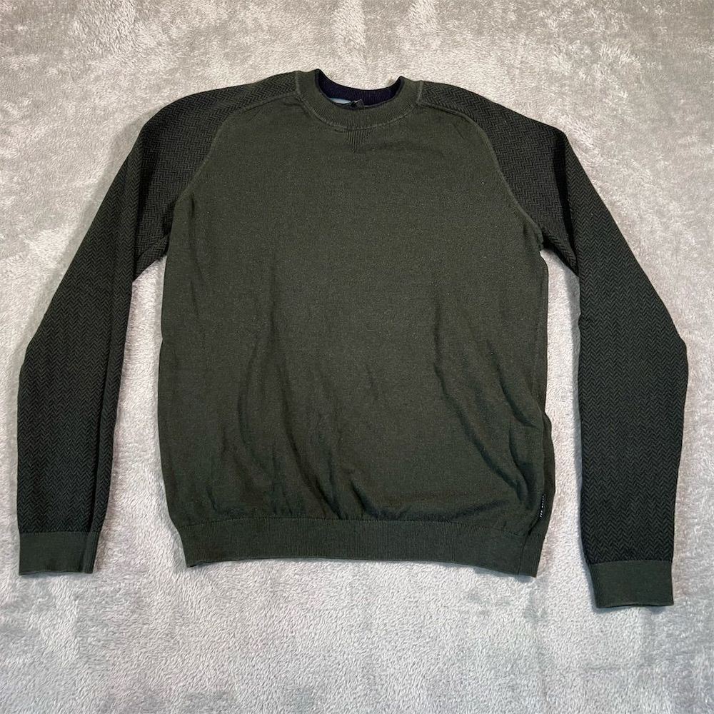 Ted Baker London Men's Pullover Sweater Size 2 Green Crew Neck Classic Preppy‎